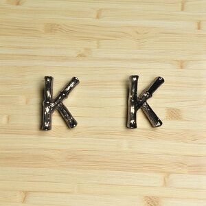 Silver Bamboo Initial (K) Earrings